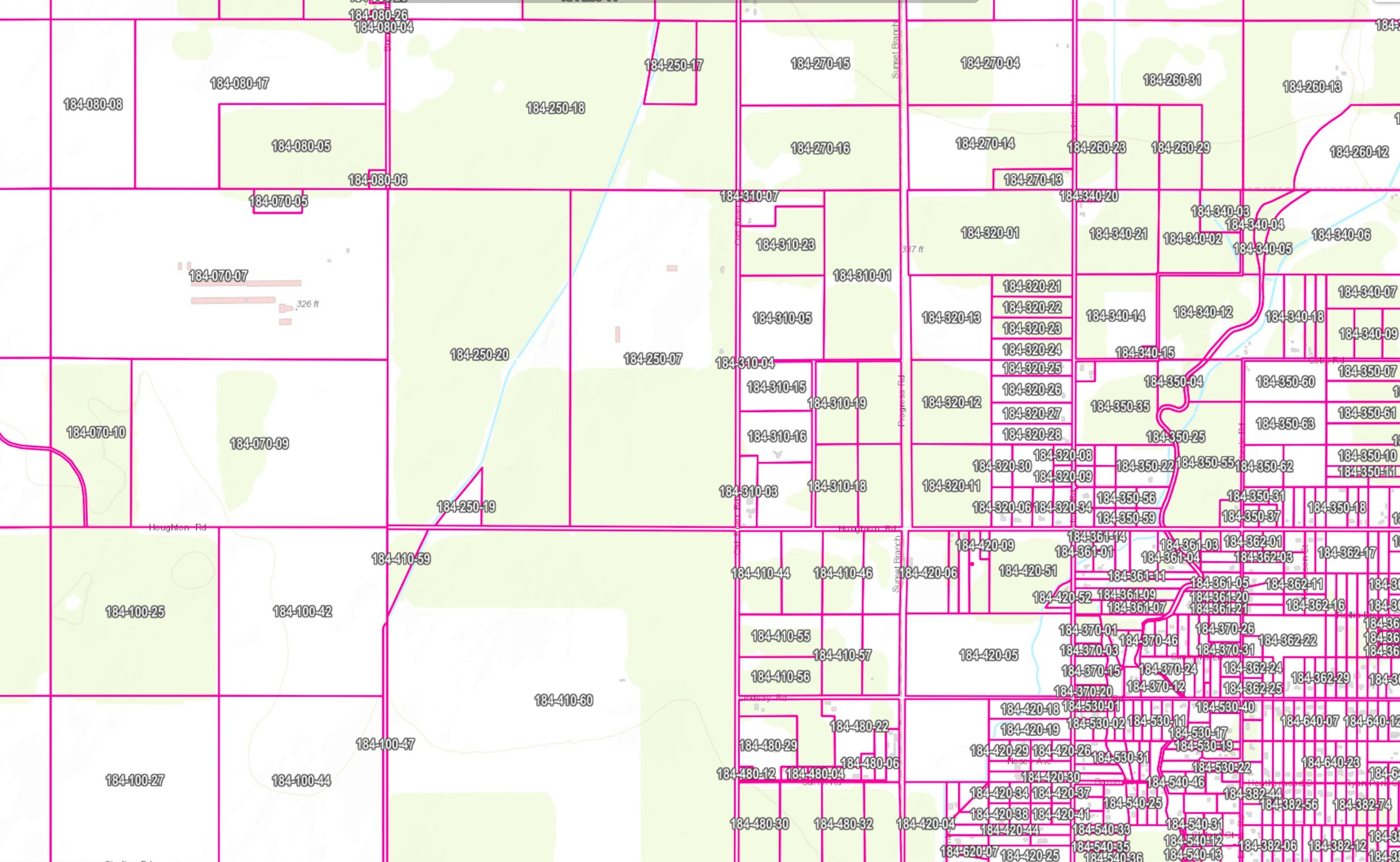 California APN parcel overlay on mapped field boundaries